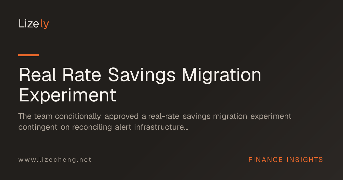 Real Rate Savings Migration Experiment