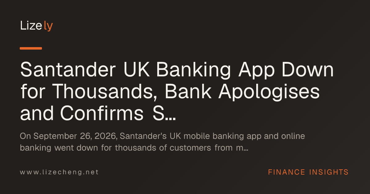 Santander UK Banking App Down for Thousands, Bank Apologises and Confirms Service Restored