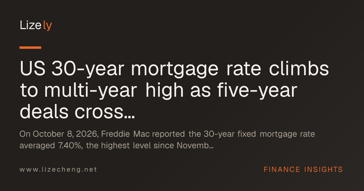 US 30-year mortgage rate climbs to multi-year high as five-year deals cross 6%