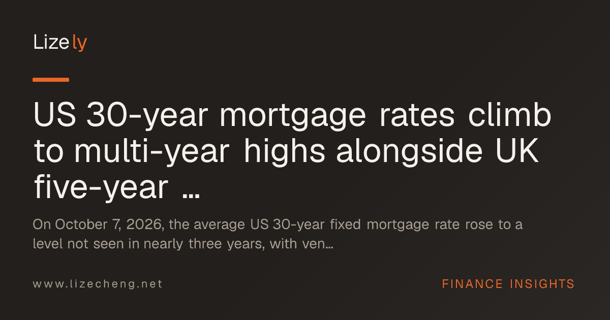 US 30-year mortgage rates climb to multi-year highs alongside UK five-year fixed deals crossing 6%