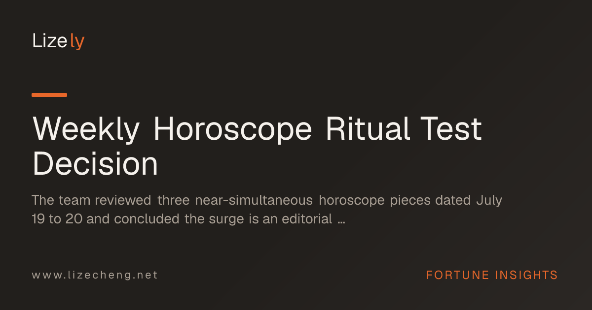 Weekly Horoscope Ritual Test Decision