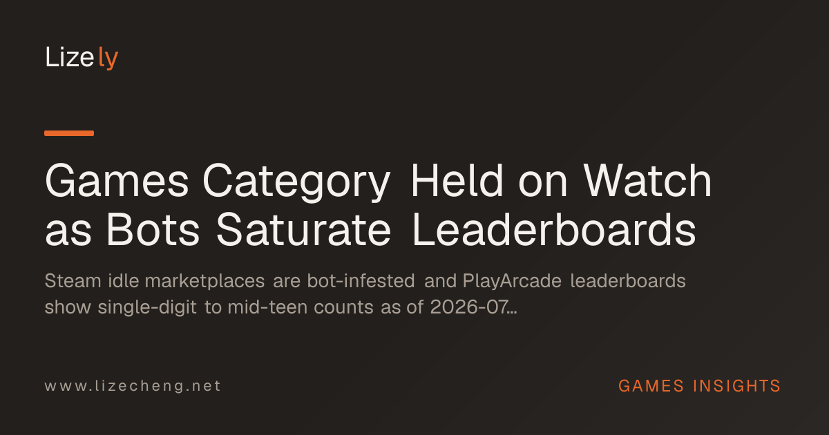 Games Category Held on Watch as Bots Saturate Leaderboards