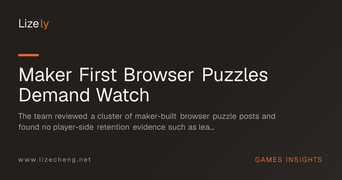 Maker First Browser Puzzles Demand Watch