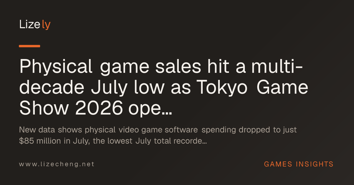 Physical game sales hit a multi-decade July low as Tokyo Game Show 2026 opens