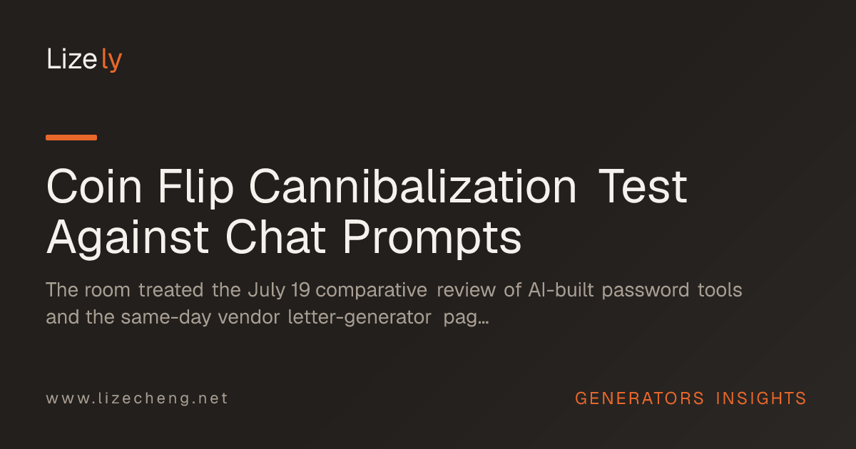 Coin Flip Cannibalization Test Against Chat Prompts