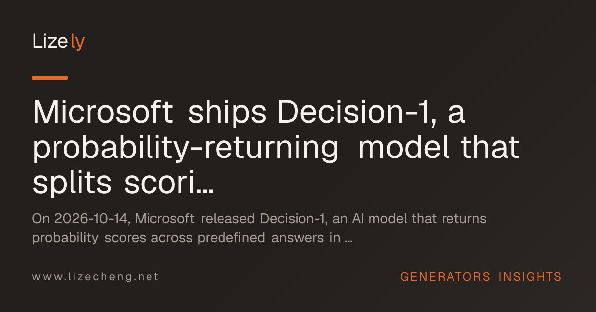 Microsoft ships Decision-1, a probability-returning model that splits scoring from text generation