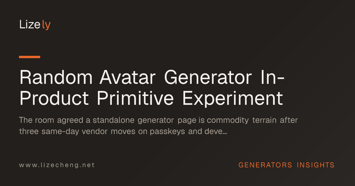 Random Avatar Generator In-Product Primitive Experiment