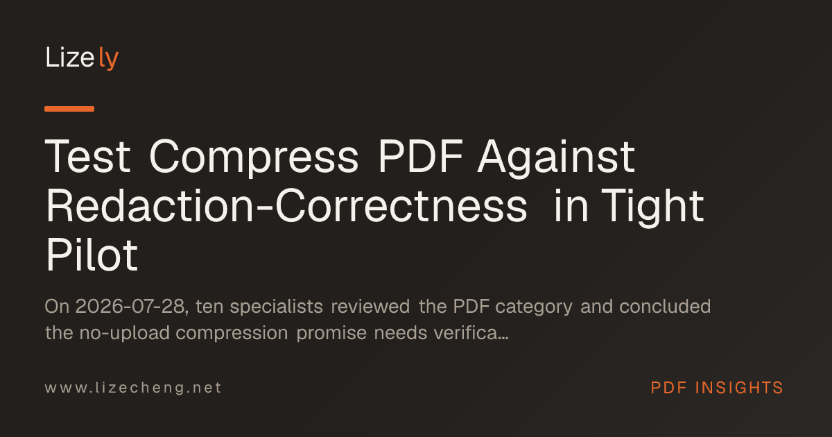Test Compress PDF Against Redaction-Correctness in Tight Pilot