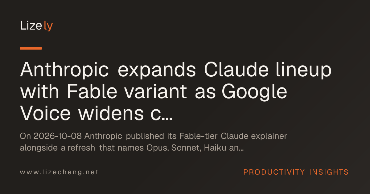 Anthropic expands Claude lineup with Fable variant as Google Voice widens carrier reach and Zapier reorganises its AI model guide