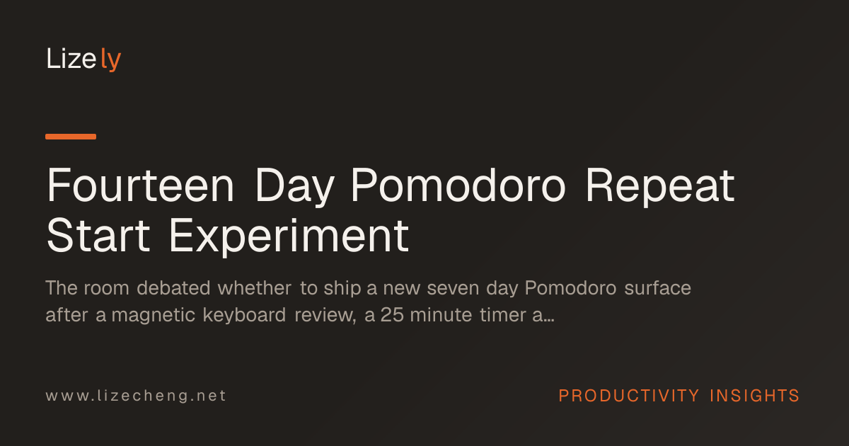 Fourteen Day Pomodoro Repeat Start Experiment