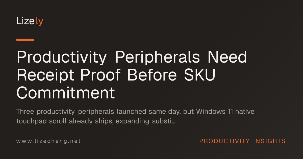 Productivity Peripherals Need Receipt Proof Before SKU Commitment
