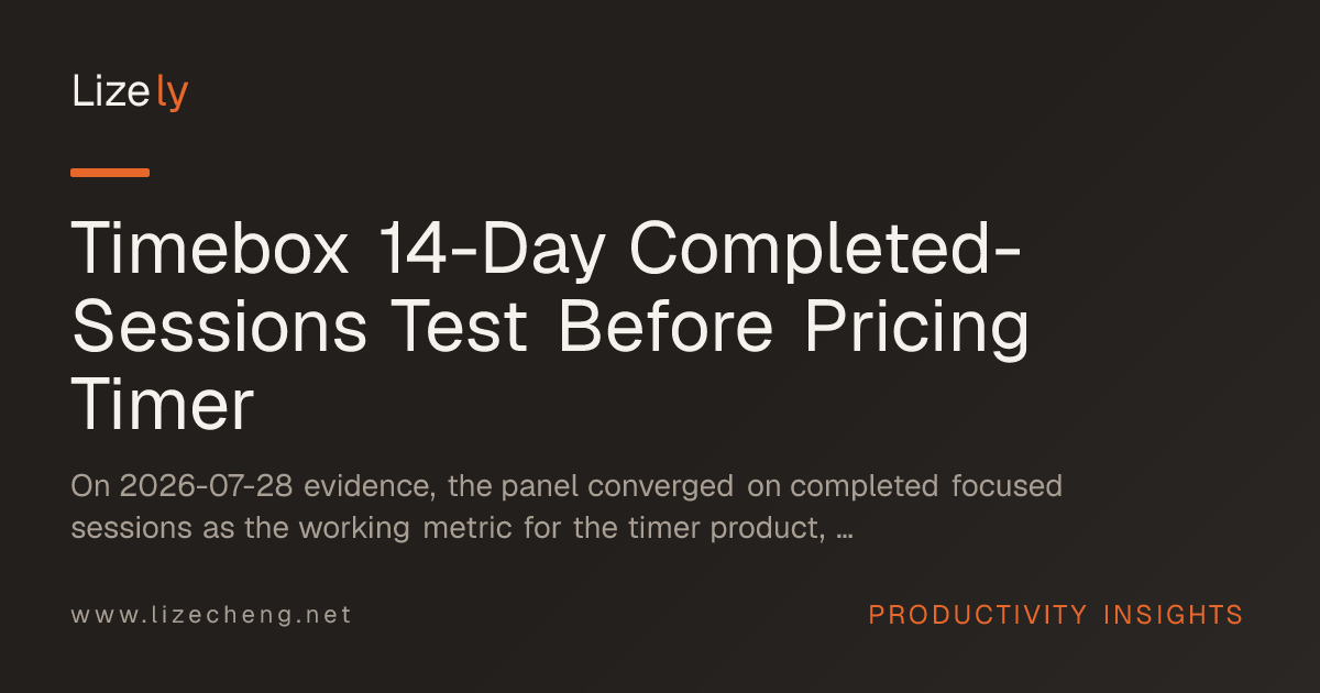Timebox 14-Day Completed-Sessions Test Before Pricing Timer