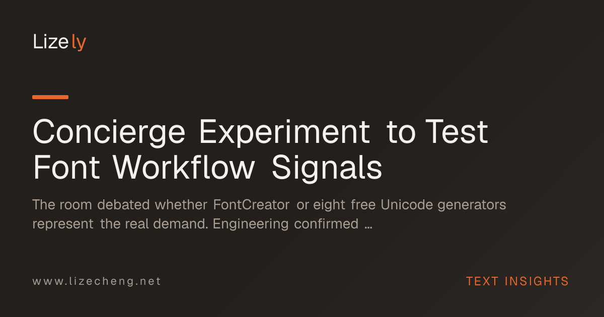 Concierge Experiment to Test Font Workflow Signals