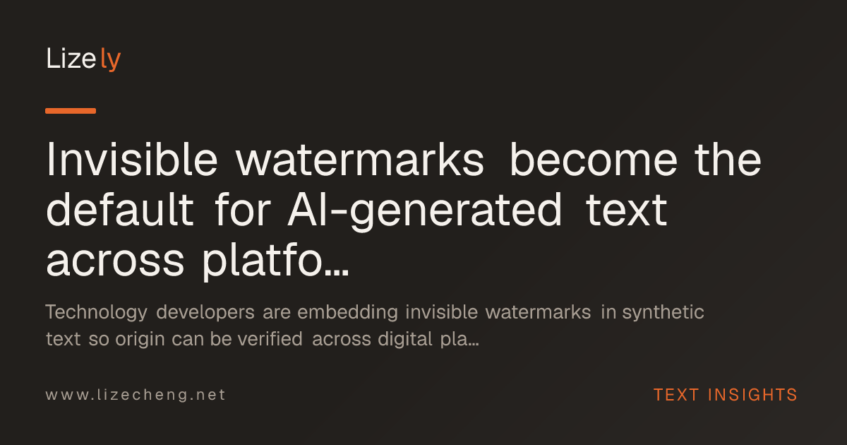 Invisible watermarks become the default for AI-generated text across platforms