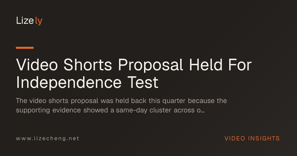 Video Shorts Proposal Held For Independence Test