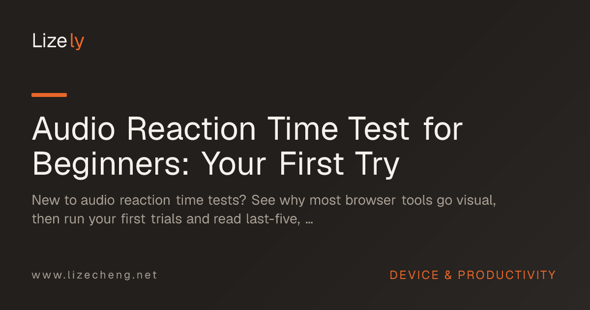 Audio Reaction Time Test for Beginners: Your First Try