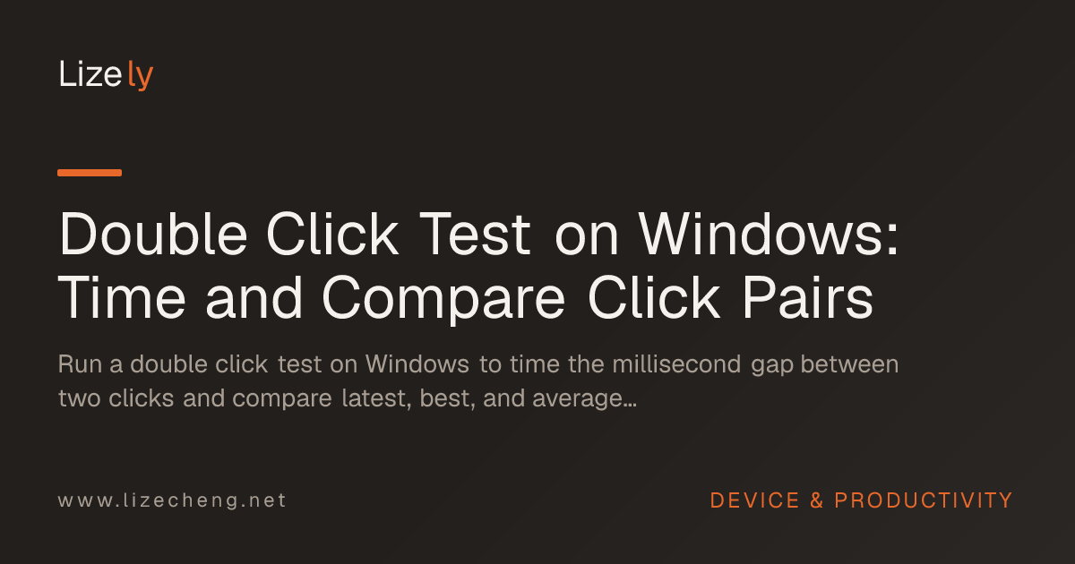 Double Click Test on Windows: Time and Compare Click Pairs