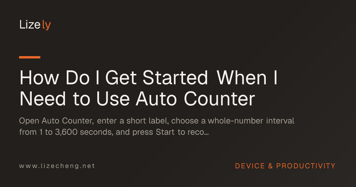 How Do I Get Started When I Need to Use Auto Counter