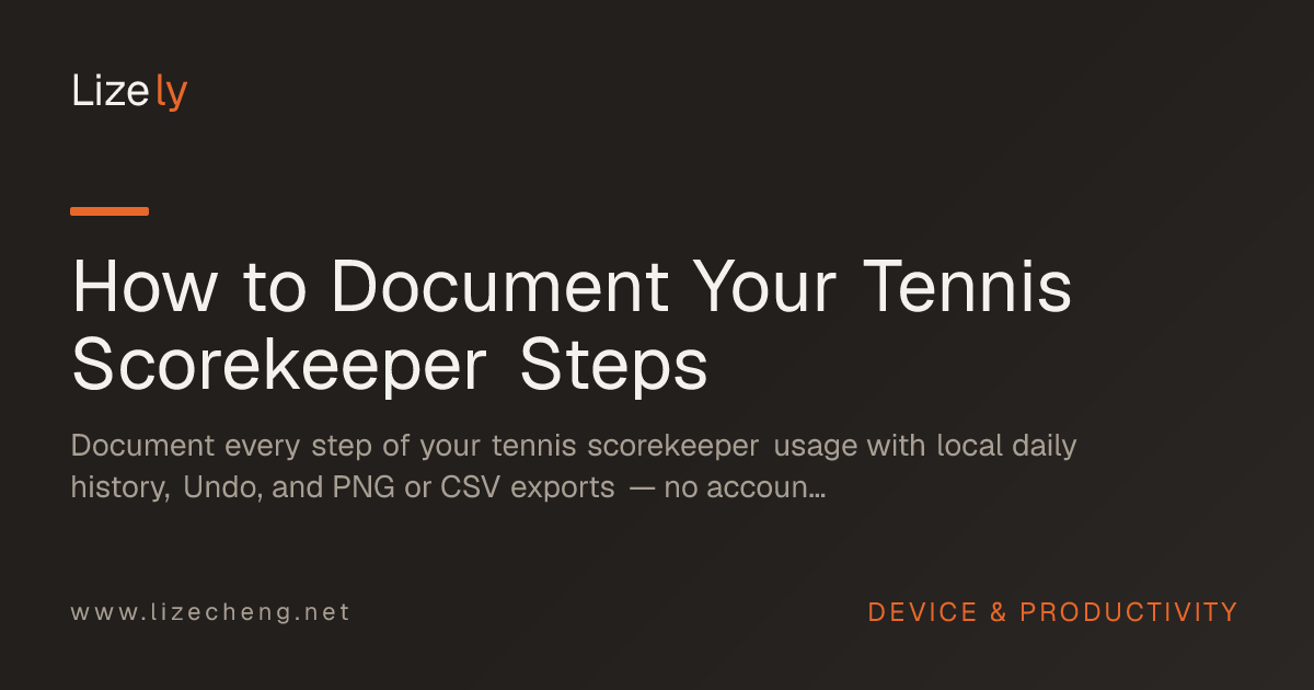 How to Document Your Tennis Scorekeeper Steps