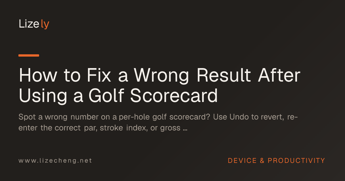 How to Fix a Wrong Result After Using a Golf Scorecard
