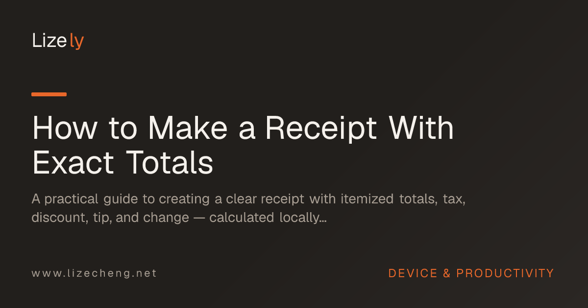 How to Make a Receipt With Exact Totals