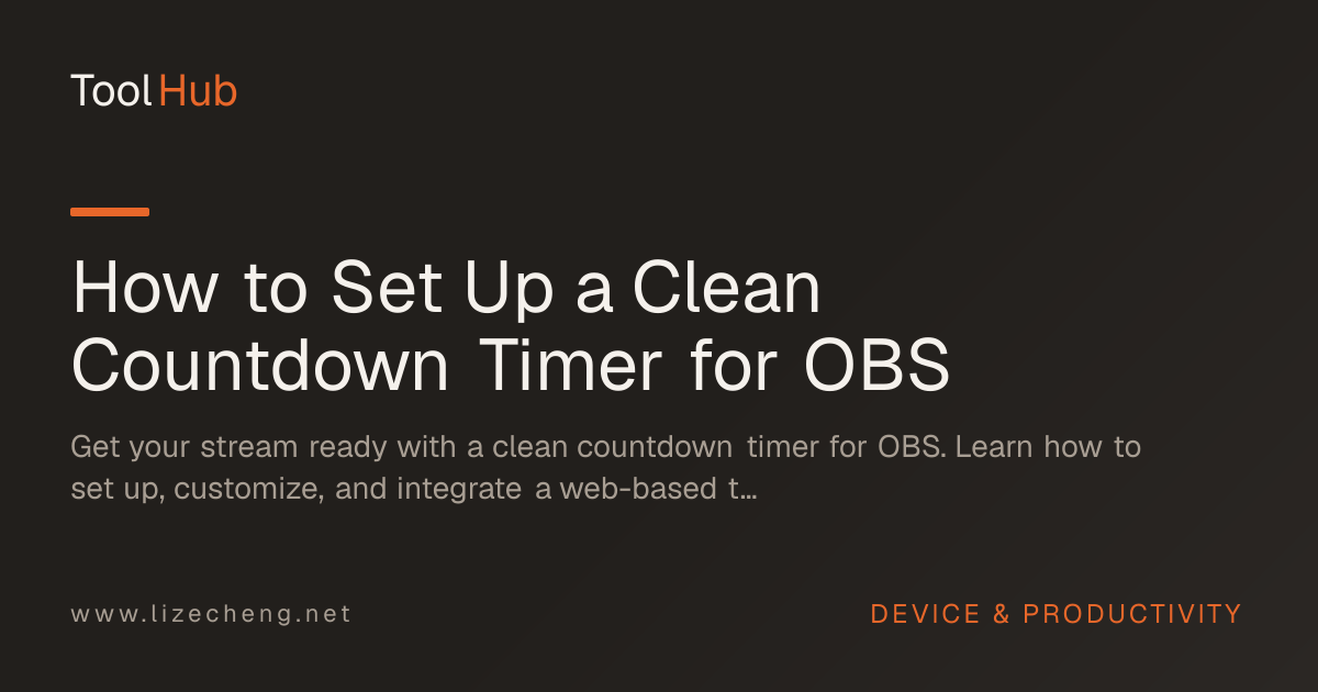 How to Set Up a Clean Countdown Timer for OBS