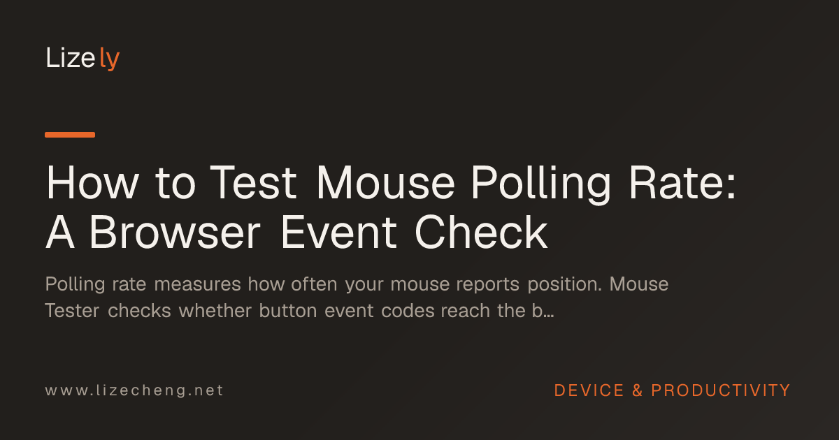 How to Test Mouse Polling Rate: A Browser Event Check