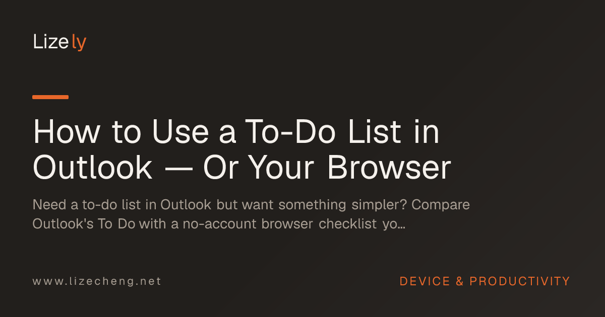 How to Use a To-Do List in Outlook — Or Your Browser