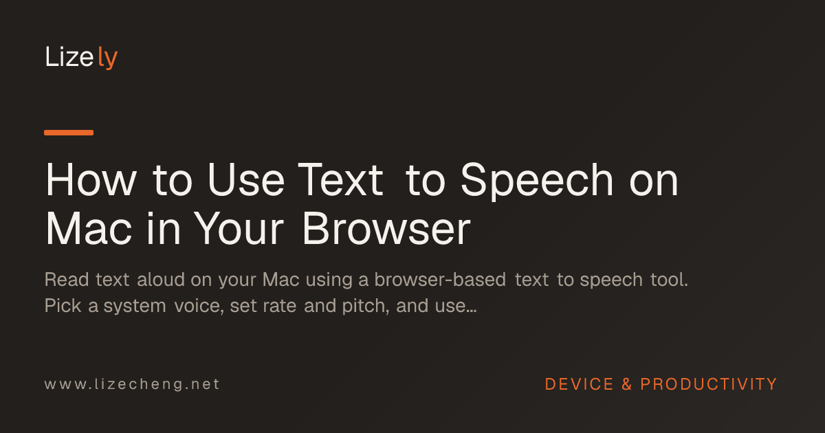 How to Use Text to Speech on Mac in Your Browser