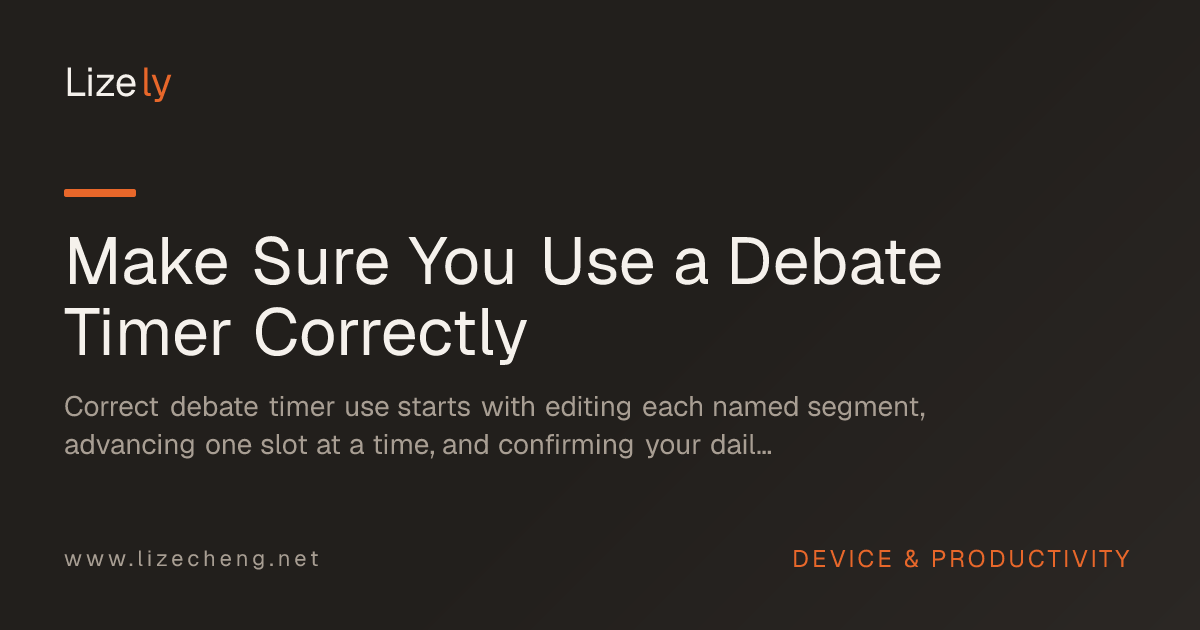 Make Sure You Use a Debate Timer Correctly
