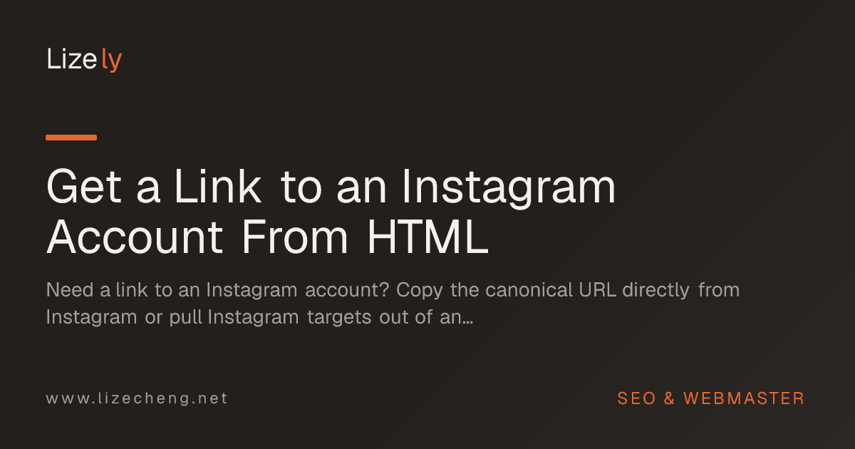 Get a Link to an Instagram Account From HTML
