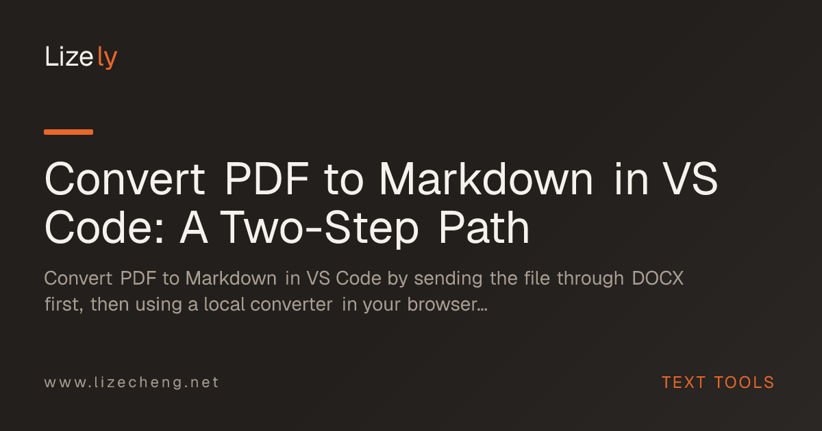 Convert PDF to Markdown in VS Code: A Two-Step Path