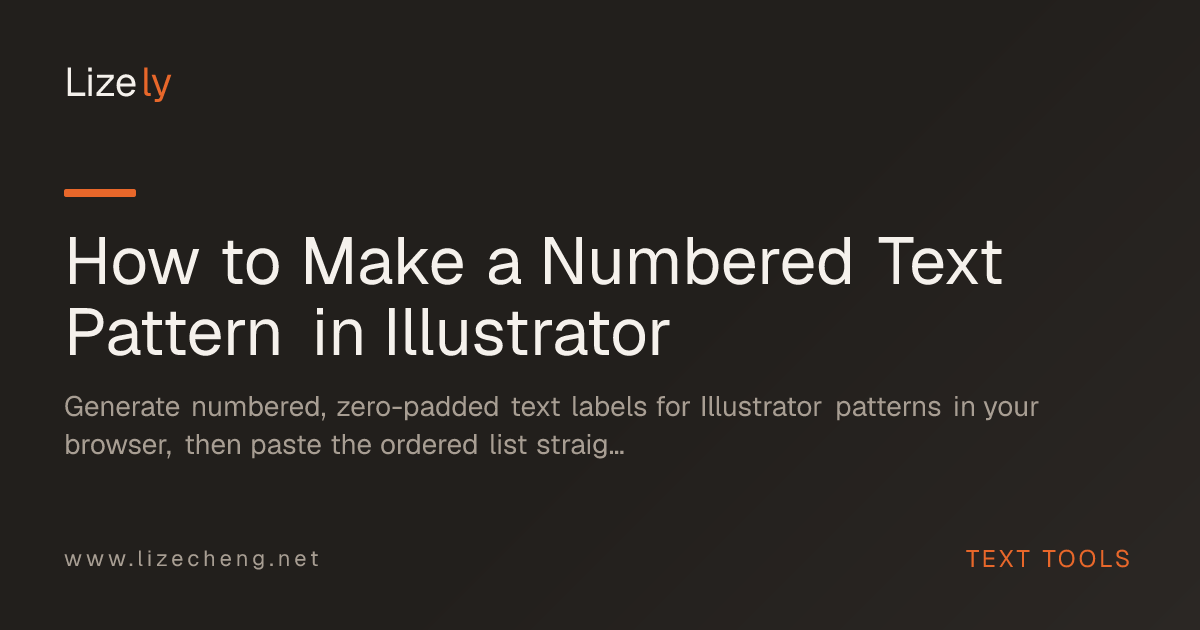 How to Make a Numbered Text Pattern in Illustrator