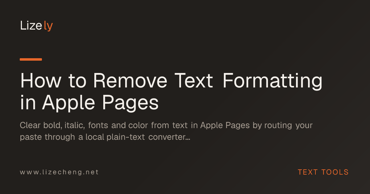 How to Remove Text Formatting in Apple Pages