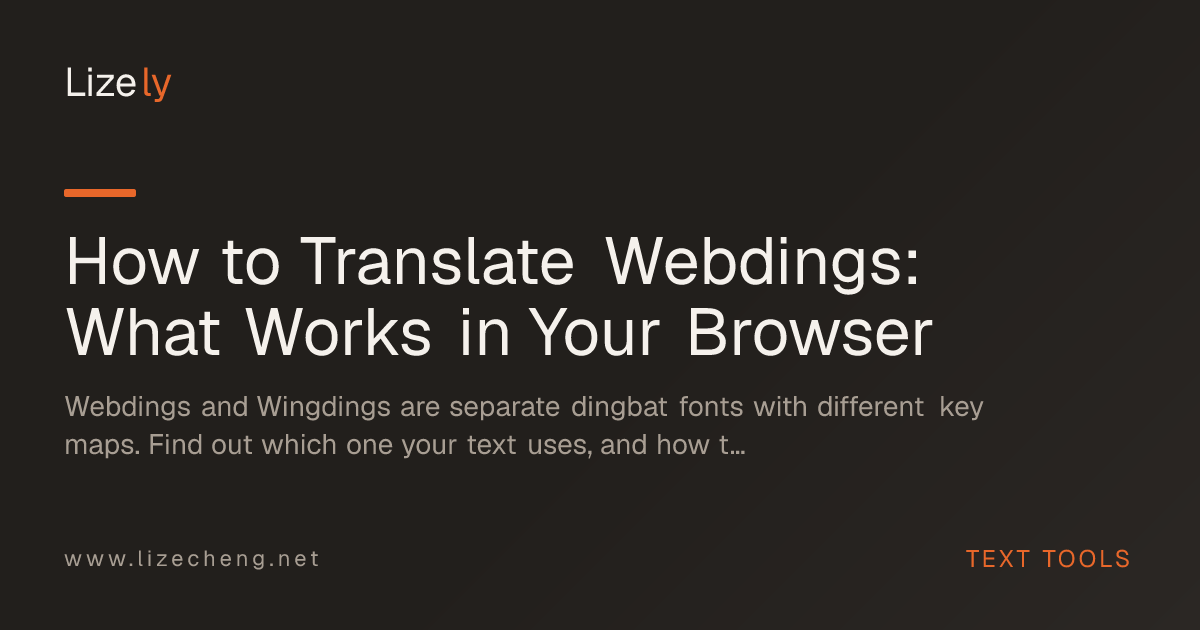 How to Translate Webdings: What Works in Your Browser