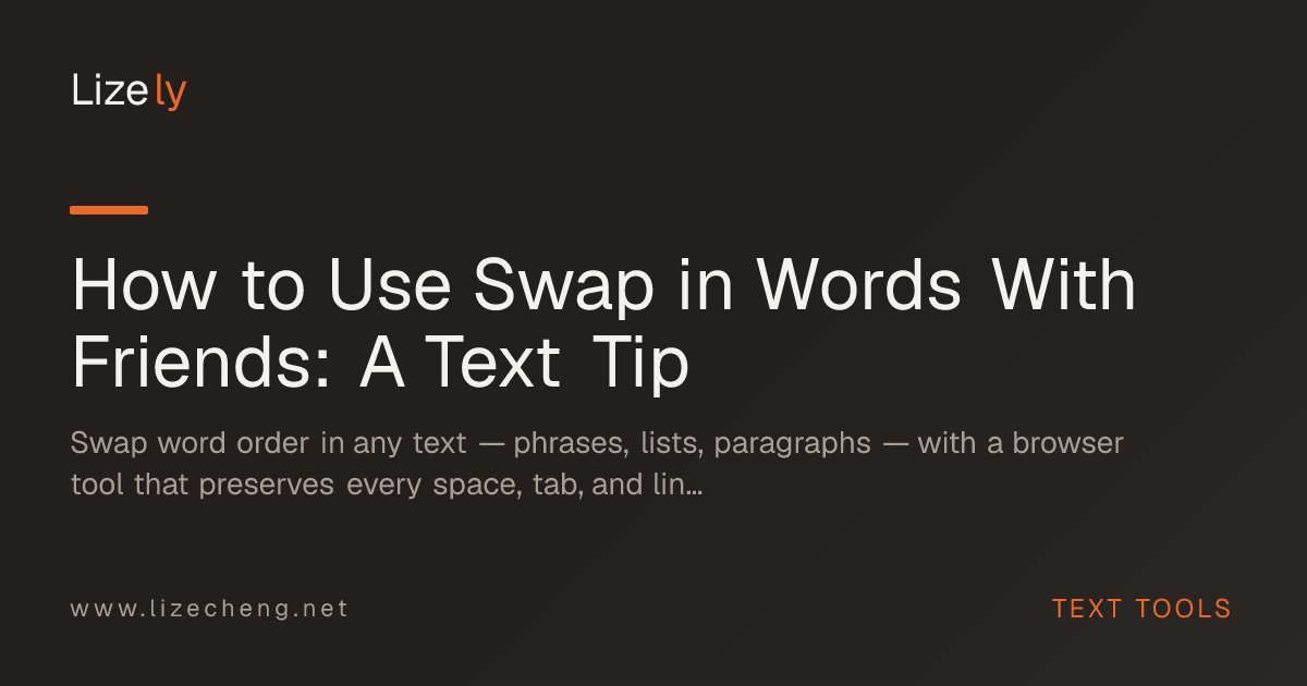 How to Use Swap in Words With Friends: A Text Tip