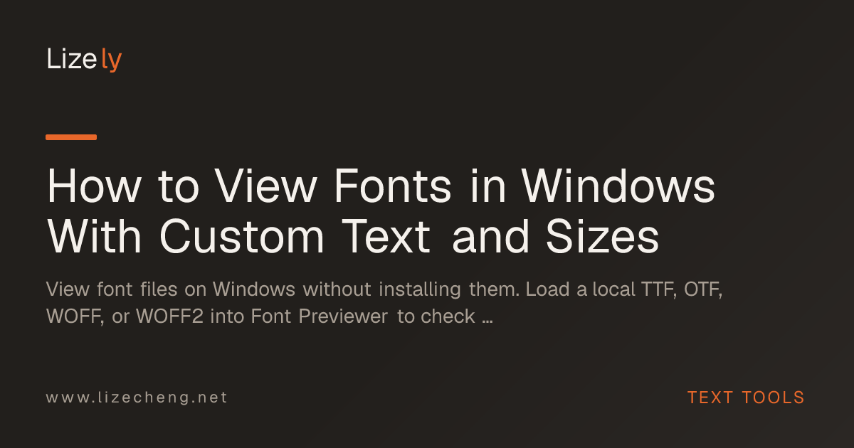 How to View Fonts in Windows With Custom Text and Sizes