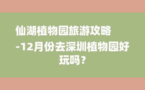 仙湖植物园旅游攻略
-12月份去深圳植物园好玩吗？-图1