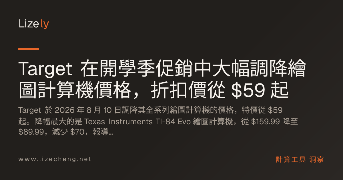 Target 在開學季促銷中大幅調降繪圖計算機價格，折扣價從 $59 起